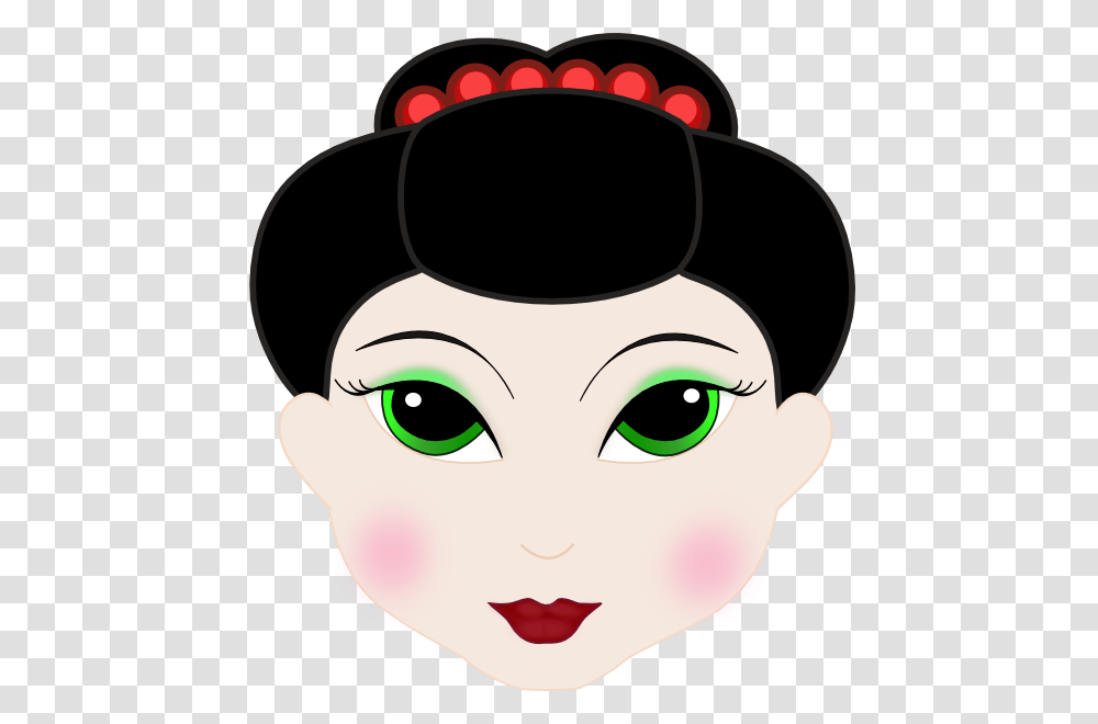 Geisha Clipart Animated, Face, Head, Label Transparent Png