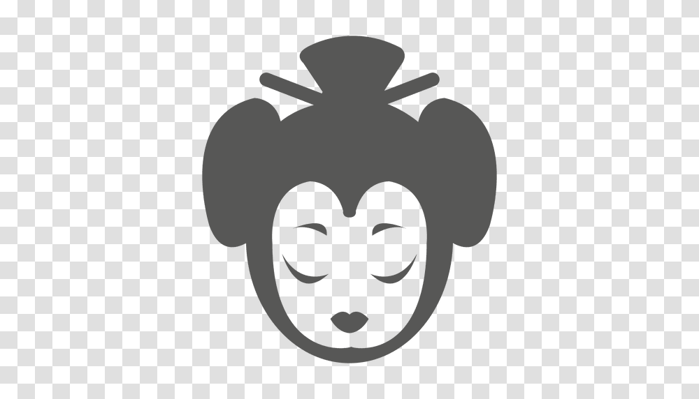 Geisha Face Icon Silhouette, Green, Head, Photography, Plant Transparent Png