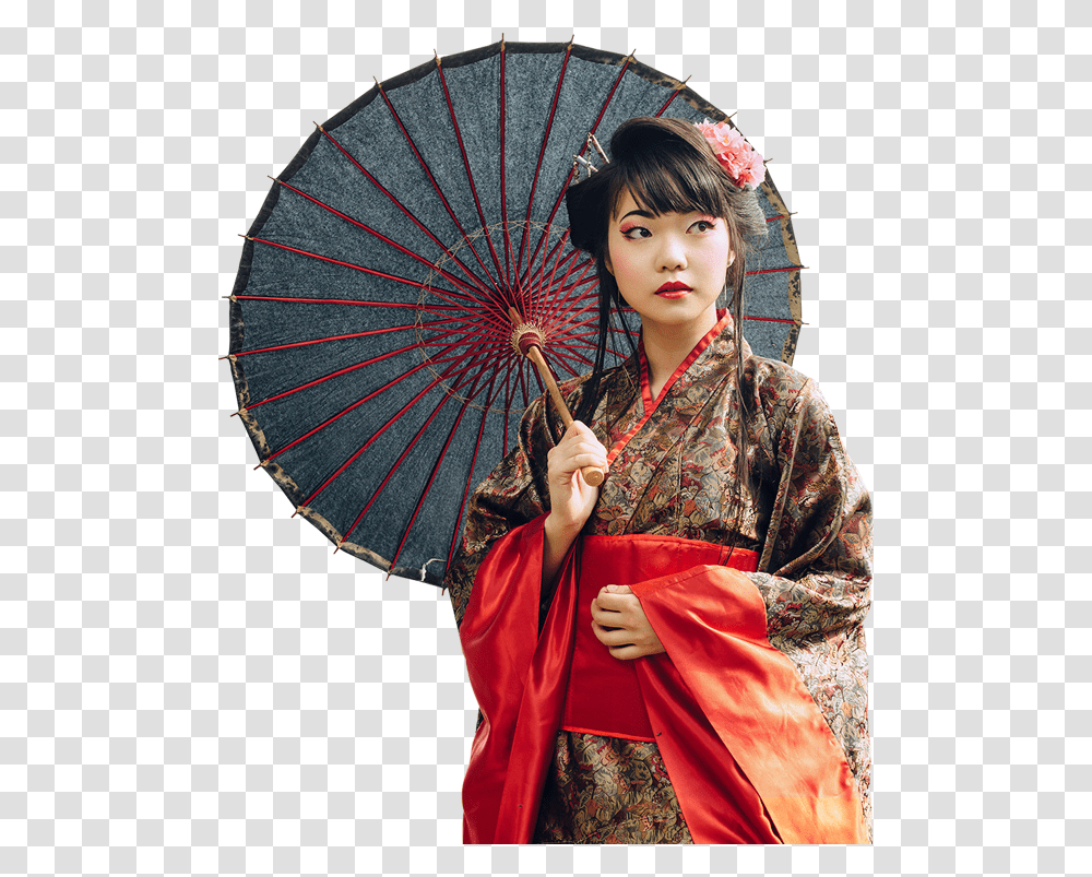 Geisha Kimono Japanese In Kimono, Apparel, Robe, Fashion Transparent Png