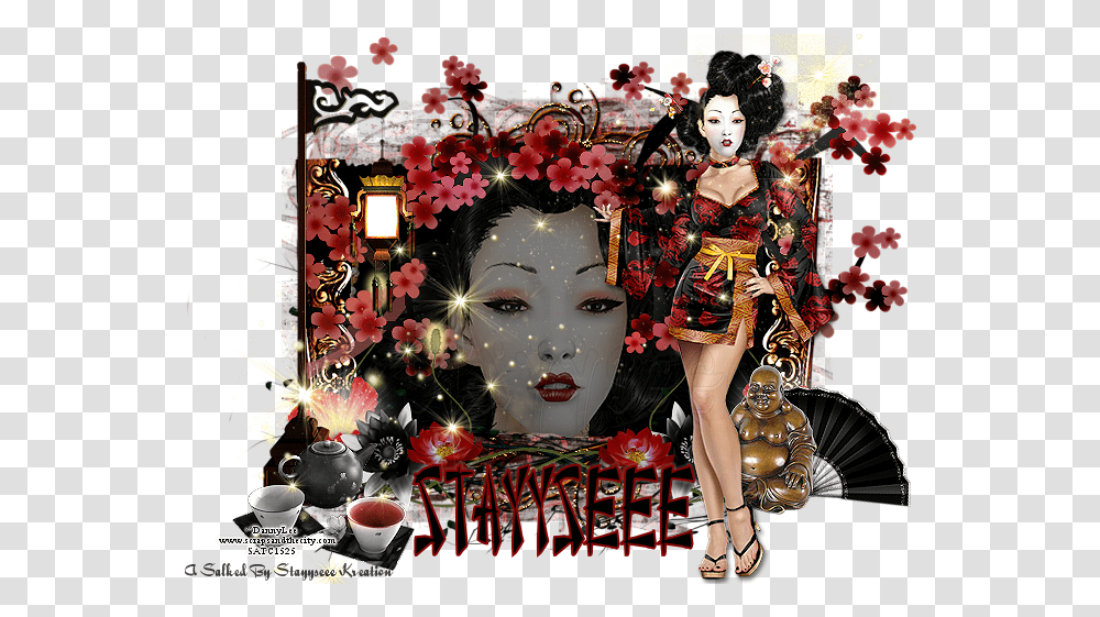 Geisha, Person, Advertisement, Poster, Plant Transparent Png