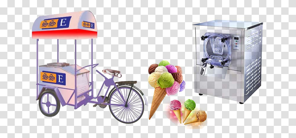 Gelato Hard Ice Cream Machine, Vehicle, Transportation, Bicycle, Bike Transparent Png