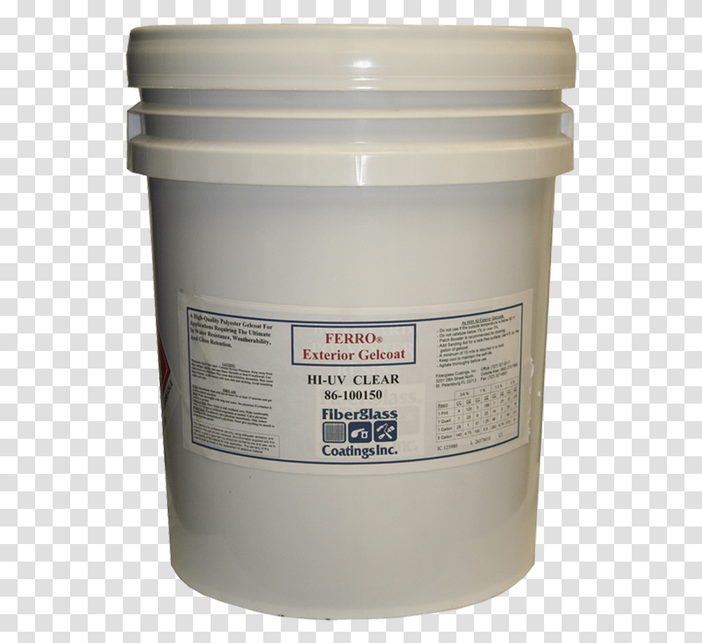 Gelcoat Exterior Clear Hi Uv 86 5 Gallon Clear Outdoor Epoxy Resin 5 Gallon, Paint Container, Milk, Beverage, Drink Transparent Png