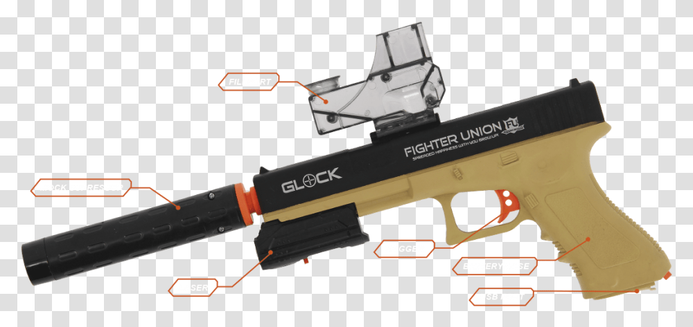Gelsoft Glock Components Ranged Weapon, Gun, Weaponry, Shotgun, Machine Transparent Png