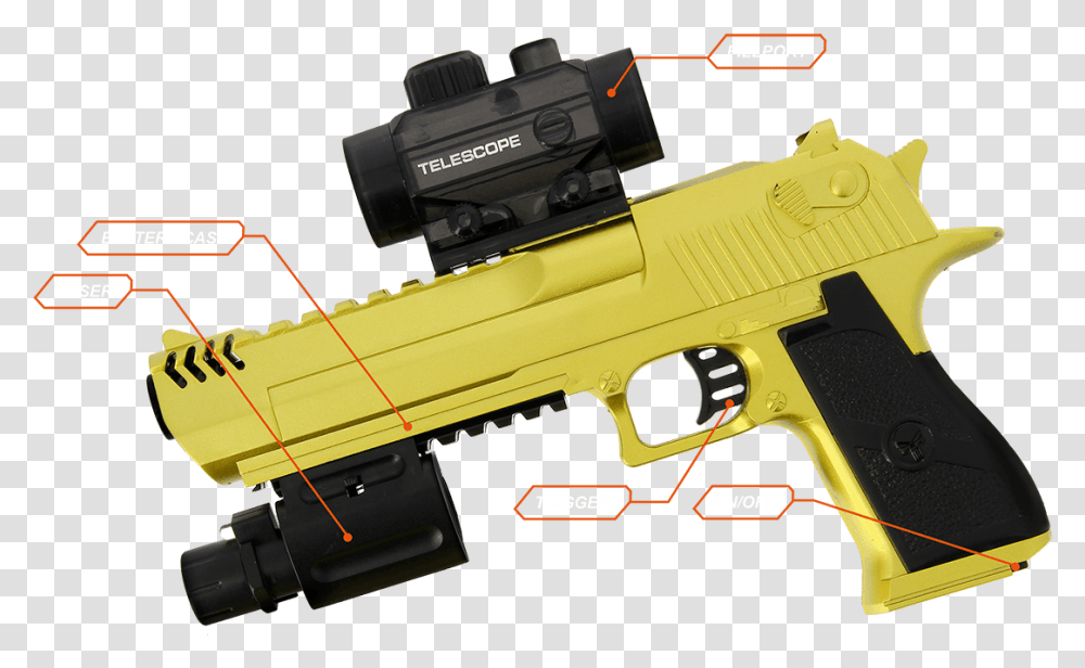 Gelsoft Golden Eagle Parts Uzy Gun Futurista, Weapon, Weaponry, Camera, Electronics Transparent Png