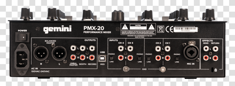 Gemini Pmx 20 Digital Dj Performance Mixer Gemini Pmx 20 Mixer, Cooktop, Indoors, Amplifier, Electronics Transparent Png