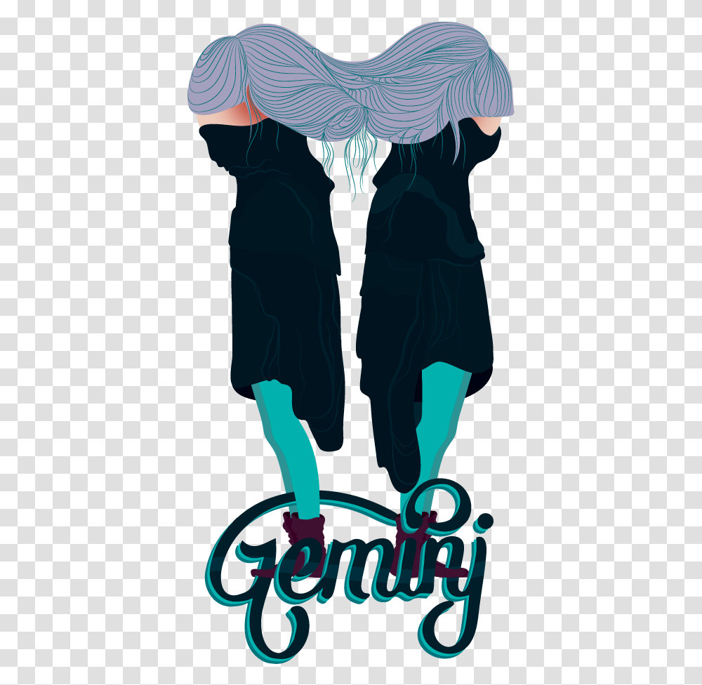Gemini Twins Illustration, Apparel, Poster, Advertisement Transparent Png