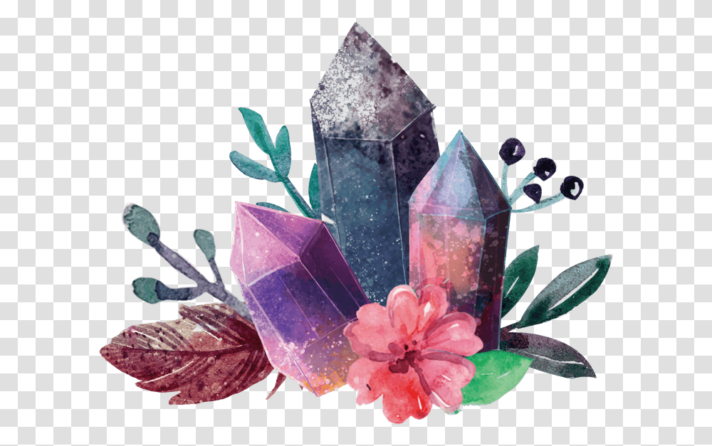 Gems And Flowers, Crystal, Mineral, Quartz, Plant Transparent Png