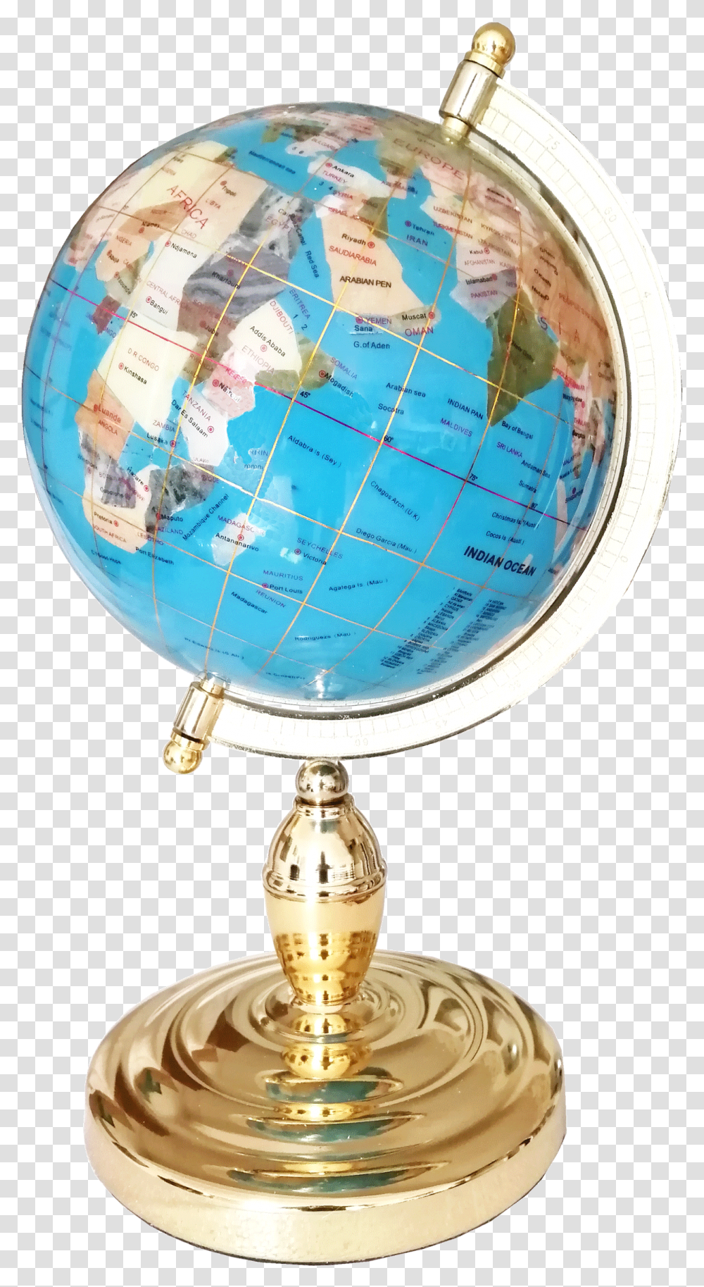 Gemstone Globe Tabletop 22 Cm Blue Sky Globe, Outer Space, Astronomy, Universe, Planet Transparent Png