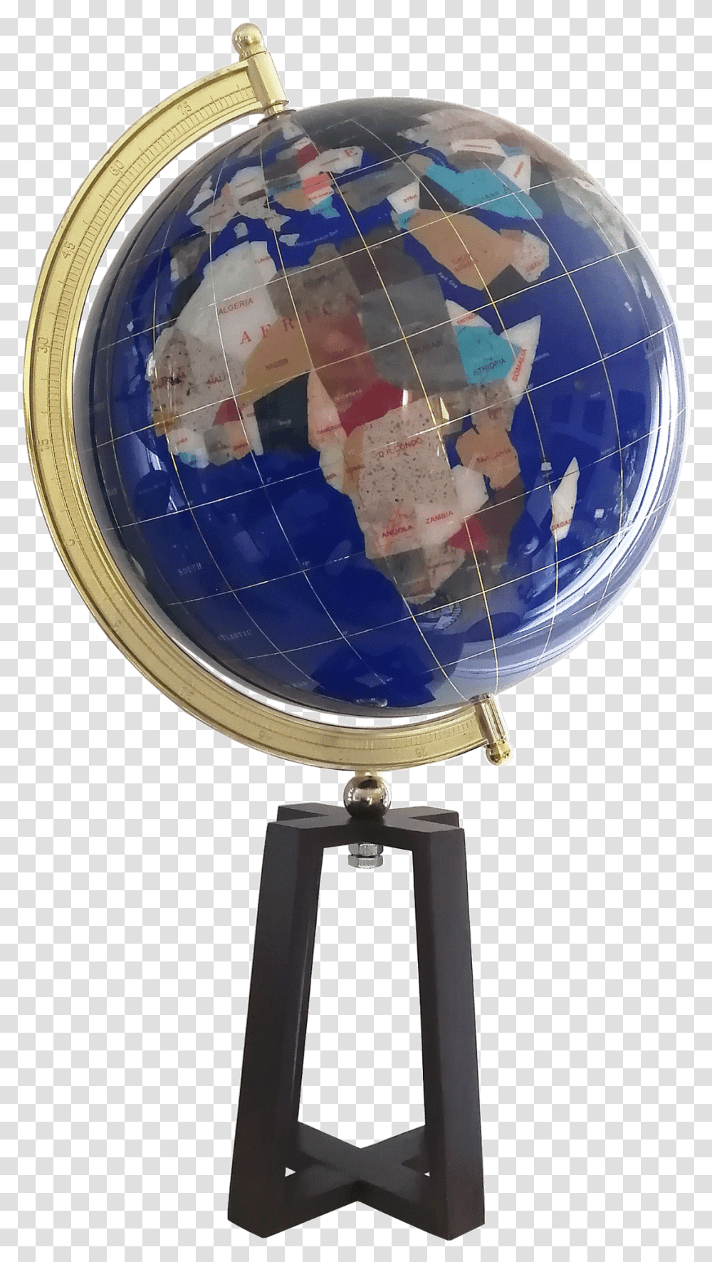 Gemstone Globe Tabletop 33 Cm Blue Cambridge Wooden Globe, Outer Space, Astronomy, Universe, Planet Transparent Png