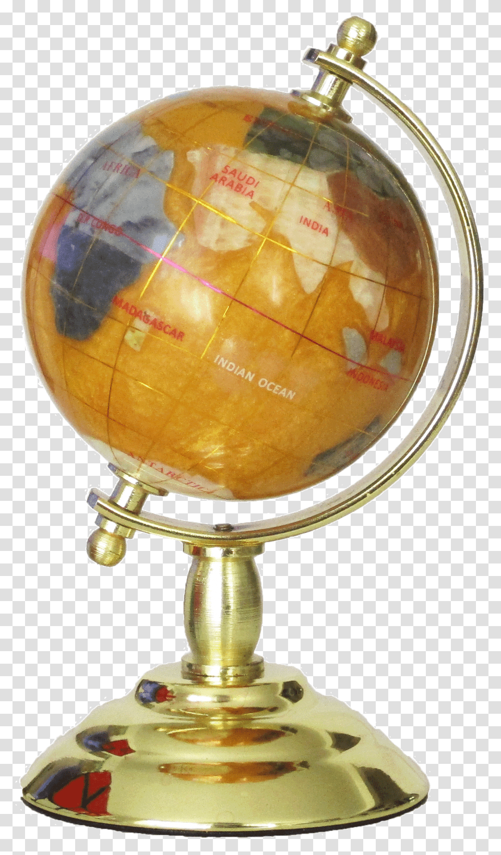 Gemstone Globe Tabletop 8 Cm Copper Single Leg Gold Globe, Lamp, Outer Space, Astronomy, Universe Transparent Png
