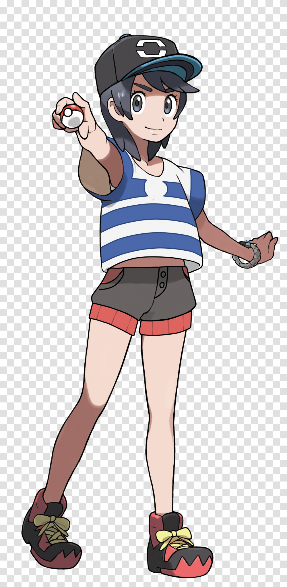 Genderbend Sun Pokemon Trainer Red Pokemon Red Trainers Pokemon Sun And Moon Selene, Shorts, Person, Arm Transparent Png
