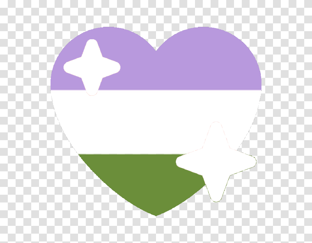 Genderqueer Sparkle Heart, Star Symbol Transparent Png