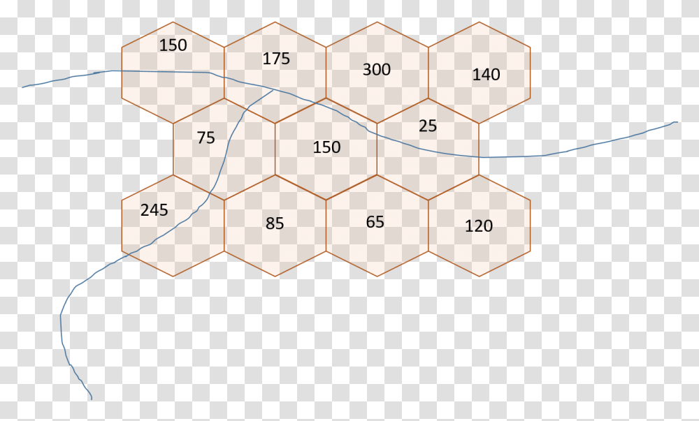 Generating Statistics From Line And Hex Grid In Arcgis Pro Peach, Text, Number, Symbol, Diagram Transparent Png