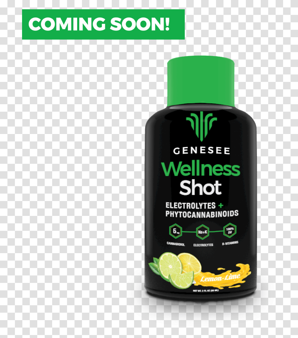 Genesee Wellness Shot Lemon Lime Lime, Cosmetics, Bottle Transparent Png