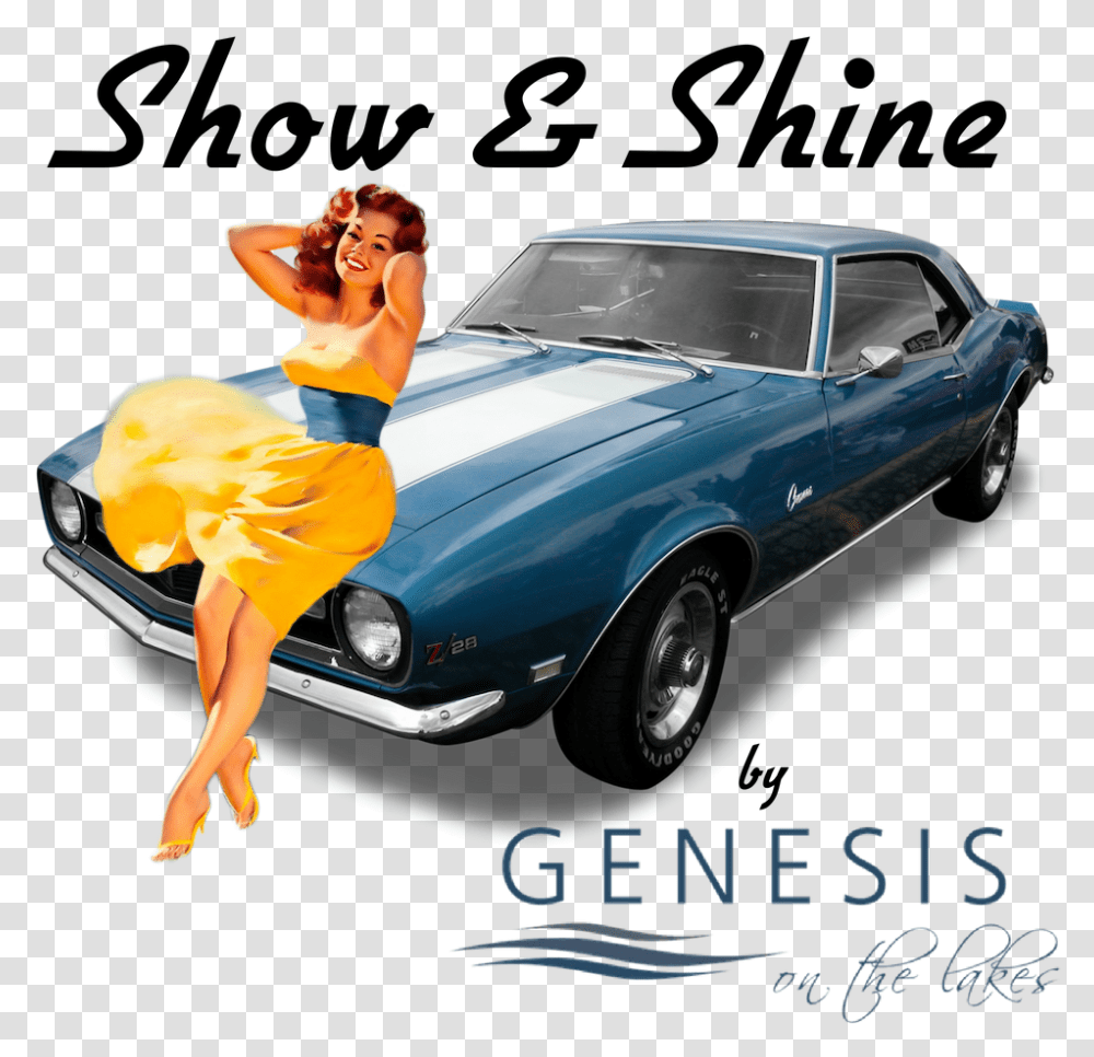 Genesis Motors Show N' Shine Chevrolet Camaro 1968, Sports Car, Vehicle, Transportation, Person Transparent Png