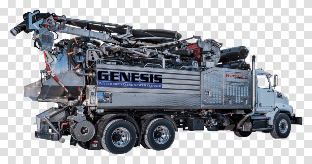 Genesis Water Recycler Sewer Cleaner Cappellotto Machine, Truck, Vehicle, Transportation, Engine Transparent Png
