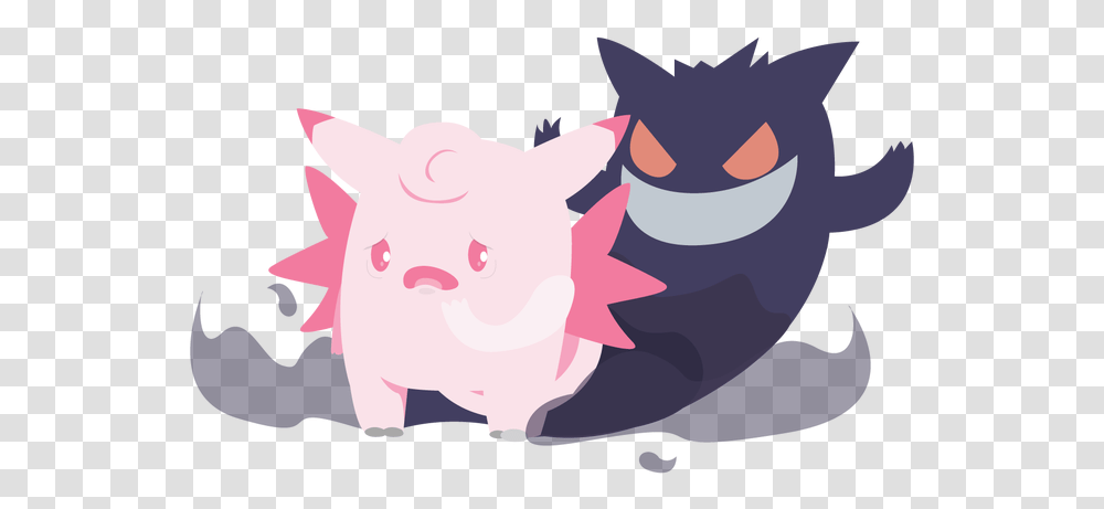 Gengar And Clefable, Piggy Bank Transparent Png