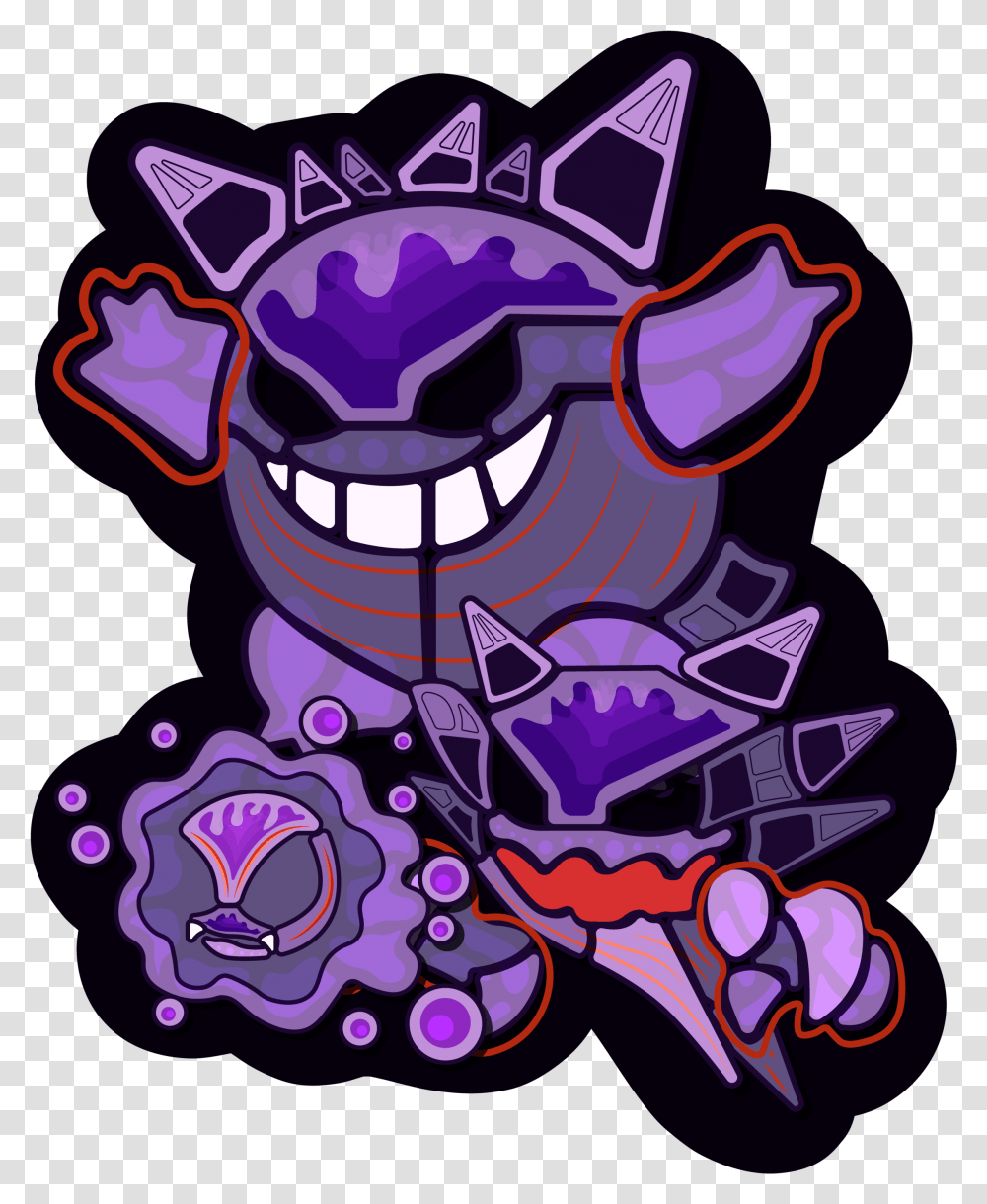 Gengar Family Sticker Izel Studios Cartoon, Graphics, Doodle, Drawing, Sunglasses Transparent Png