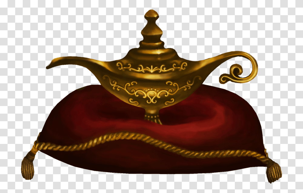 Genie Lamp Aladdin, Pottery, Bronze, Teapot, Gold Transparent Png