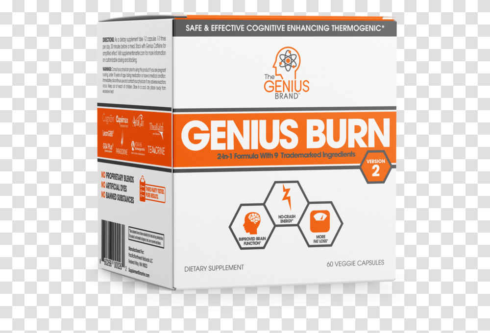 Genius Burn Genius Beauty, Label, Food, Flyer Transparent Png