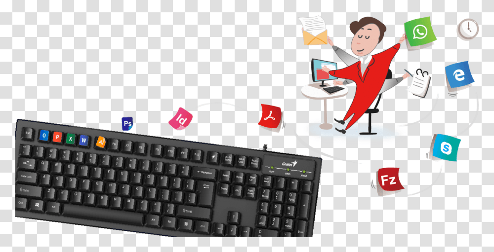 Genius Smart Kb, Computer Keyboard, Computer Hardware, Electronics, Person Transparent Png