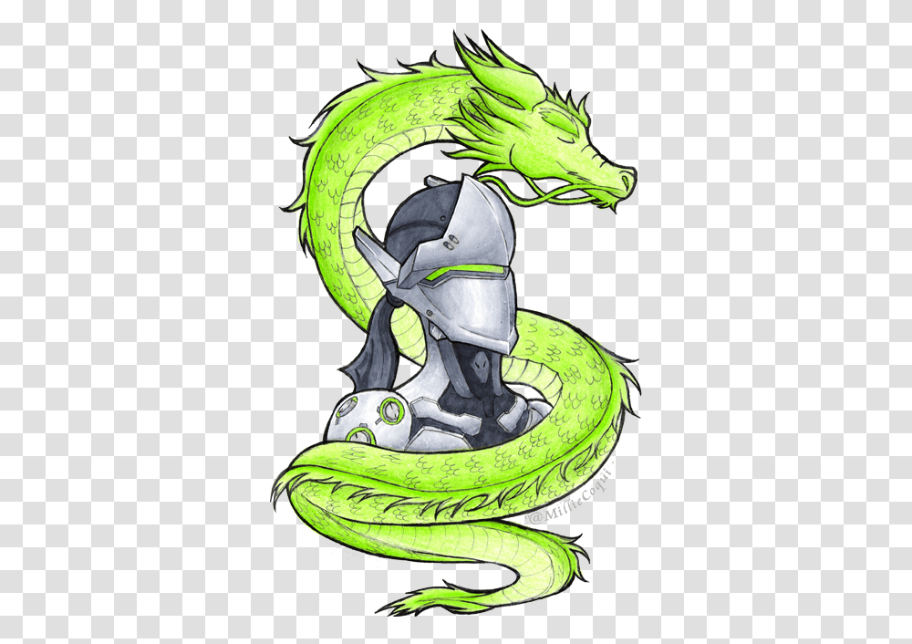 Genji And His Noodle Dragoni Did This Fanart When Mini Genji With Dragon Transparent Png