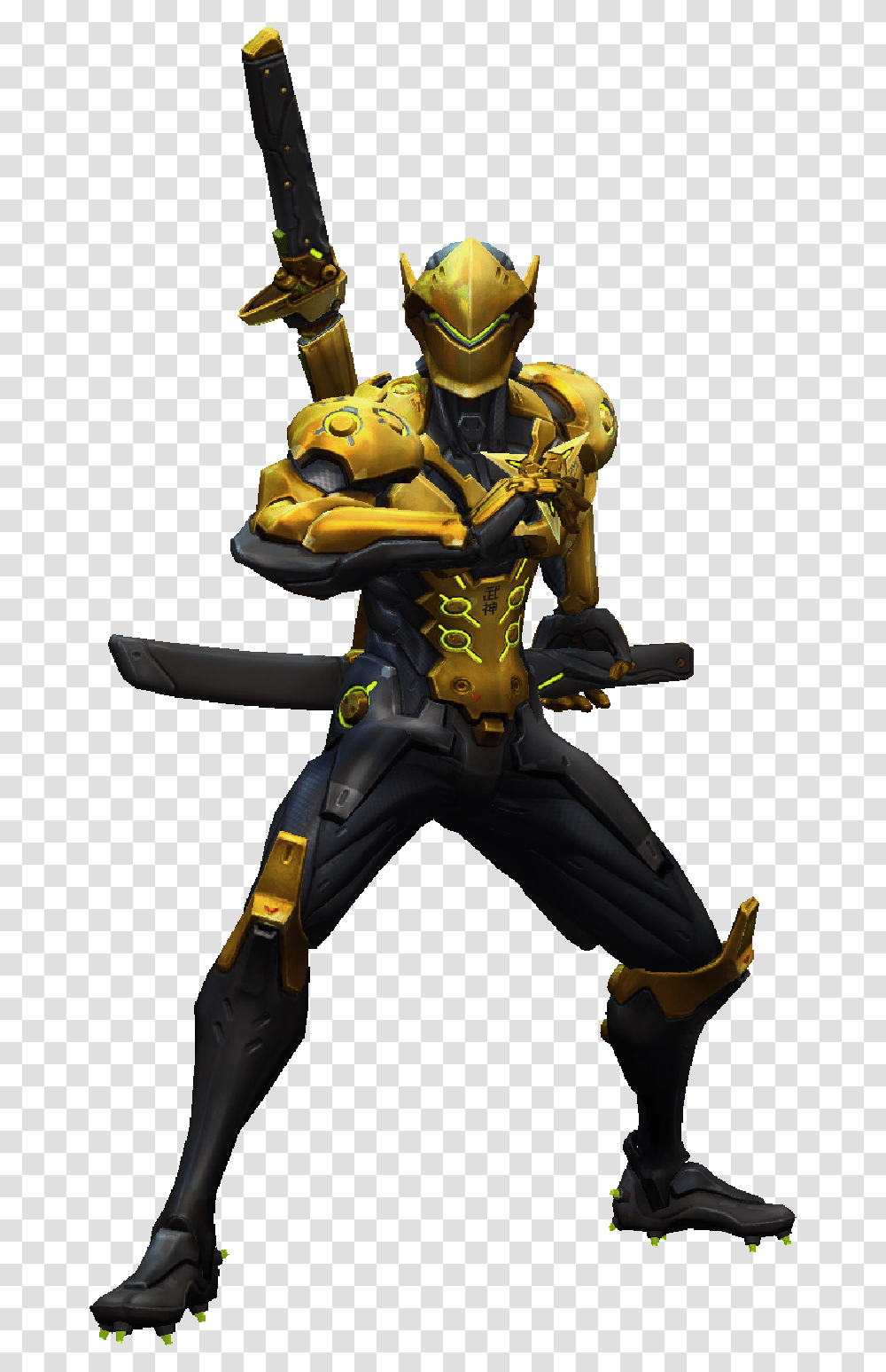 Genji Golden Skin Action Figure, Toy, Overwatch, Wasp, Bee Transparent Png