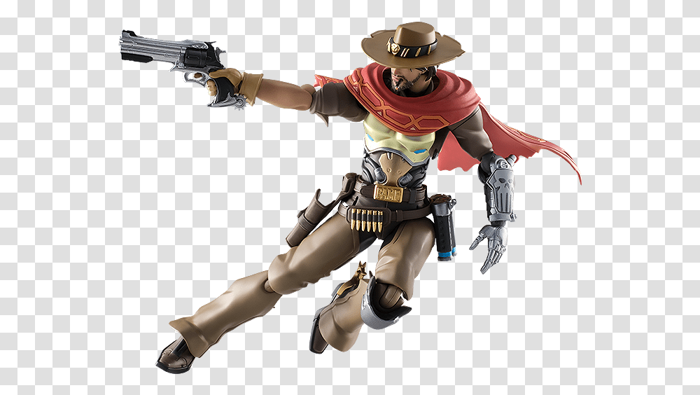 Genji Head Mccree Figma, Hat, Person, Gun Transparent Png