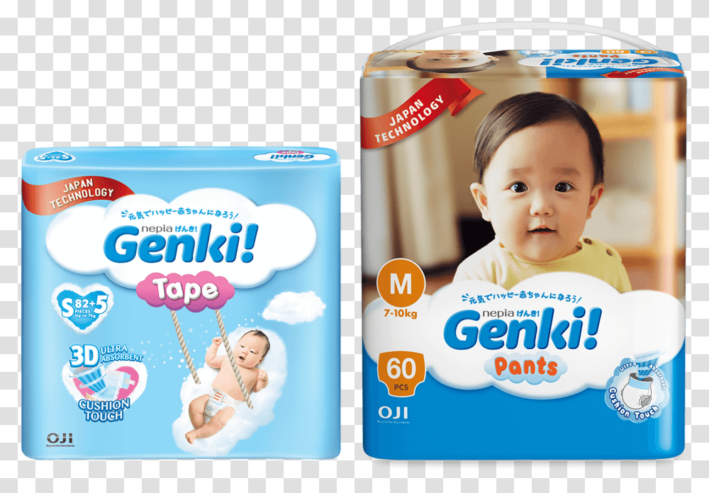 Genki Diapers, Person, Label, Food Transparent Png