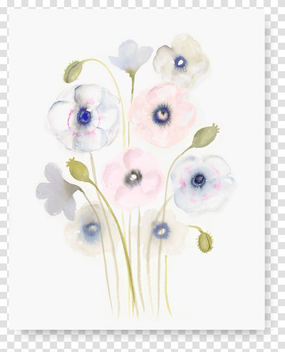 Gentle Poppies, Floral Design, Pattern Transparent Png
