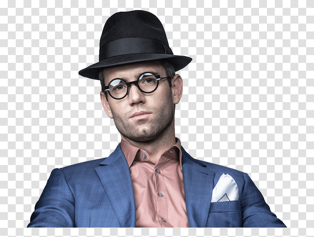 Gentleman, Person, Hat, Glasses Transparent Png