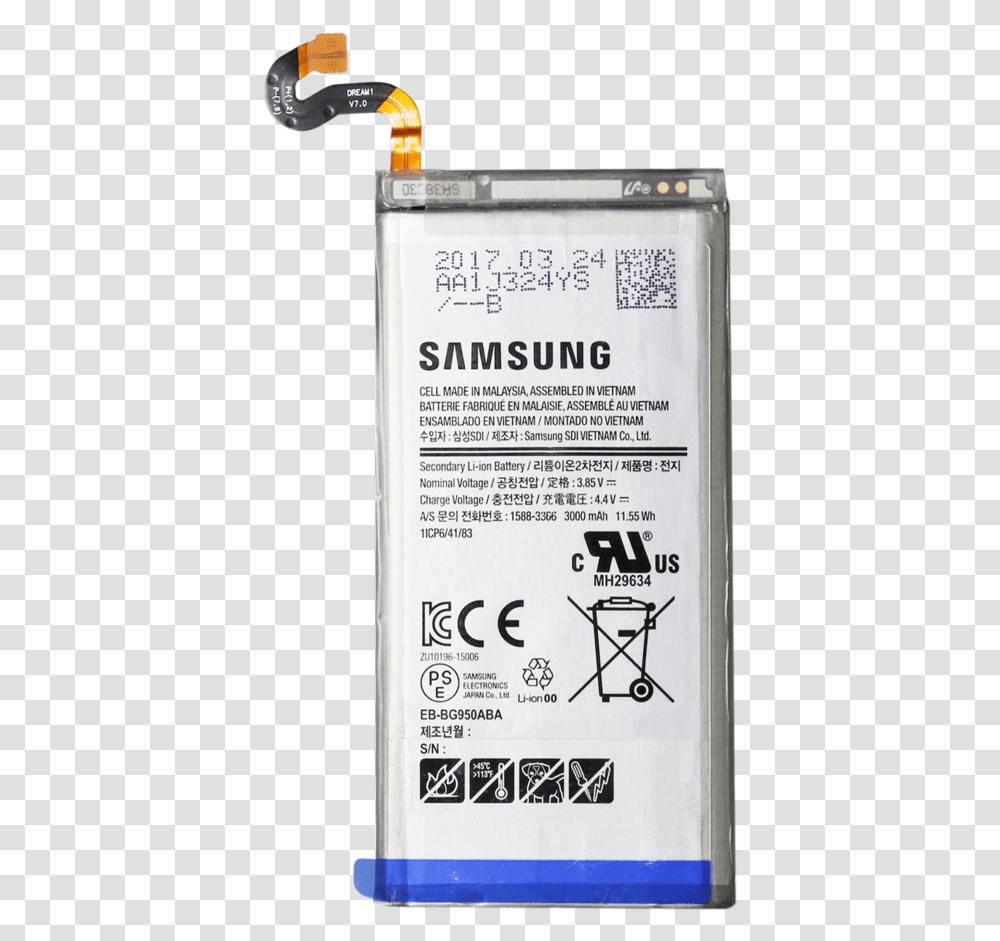 Genuine Samsung Galaxy S8 Battery Samsung S8 Battery, Adapter, Electronics, Computer, Electrical Device Transparent Png