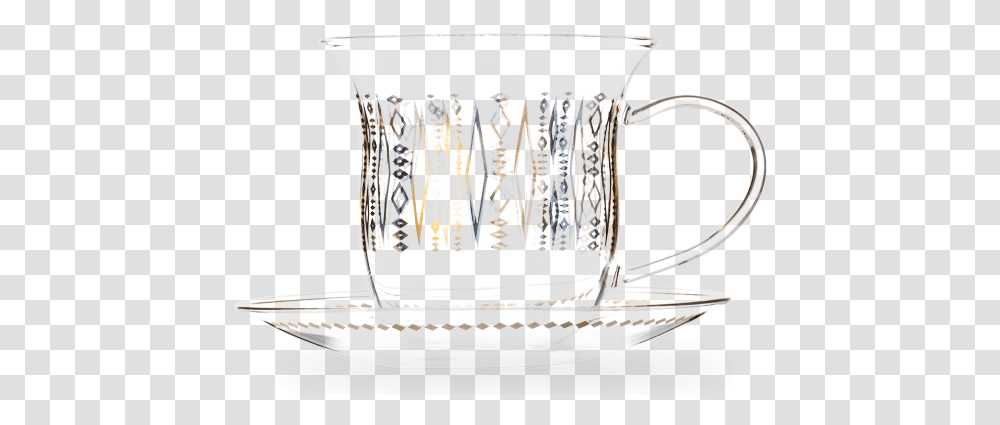 Geo Glass Cup And Saucer Coffee Cup, Pottery, Jug Transparent Png