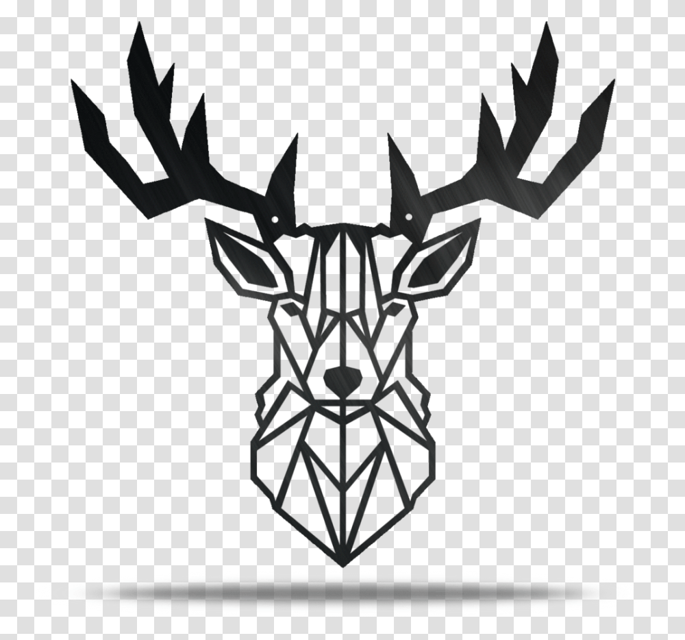 Geometric Deer Metal Wall Art Deer Head Metal Wall Art, Cross, Logo, Trademark Transparent Png