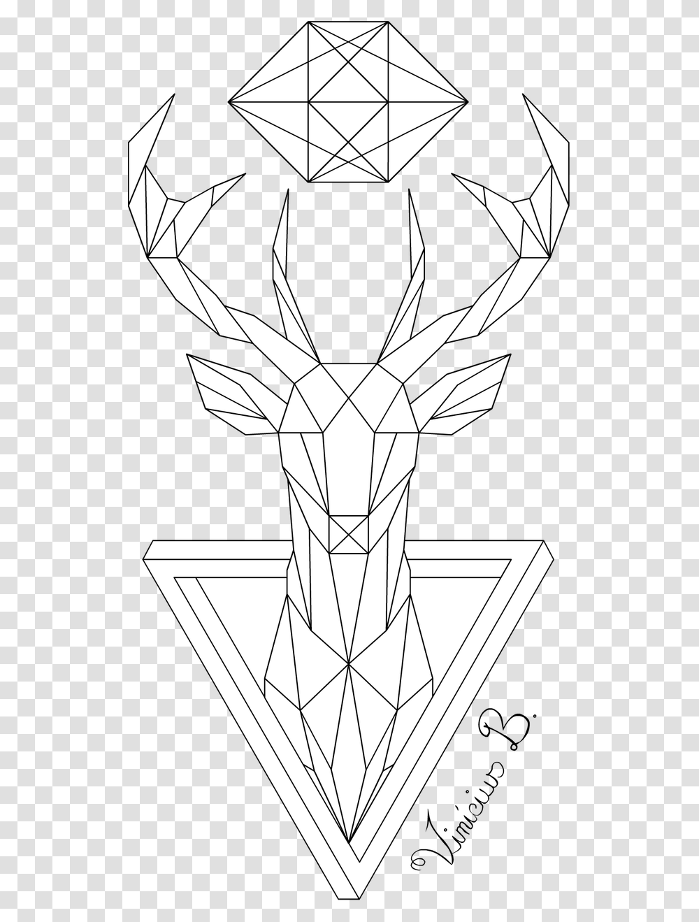 Geometric Deer, Emblem, Cross, Star Symbol Transparent Png