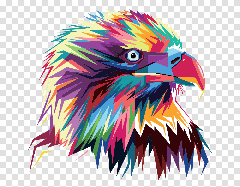 Geometric Eagle Pop Art By Rizkydwi123 Animal Pop Art, Beak, Bird, Dye Transparent Png