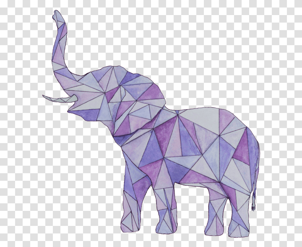 Geometric Elephant Outline Watercolor Geometric Elephant, Art, Paper, Origami, Tent Transparent Png