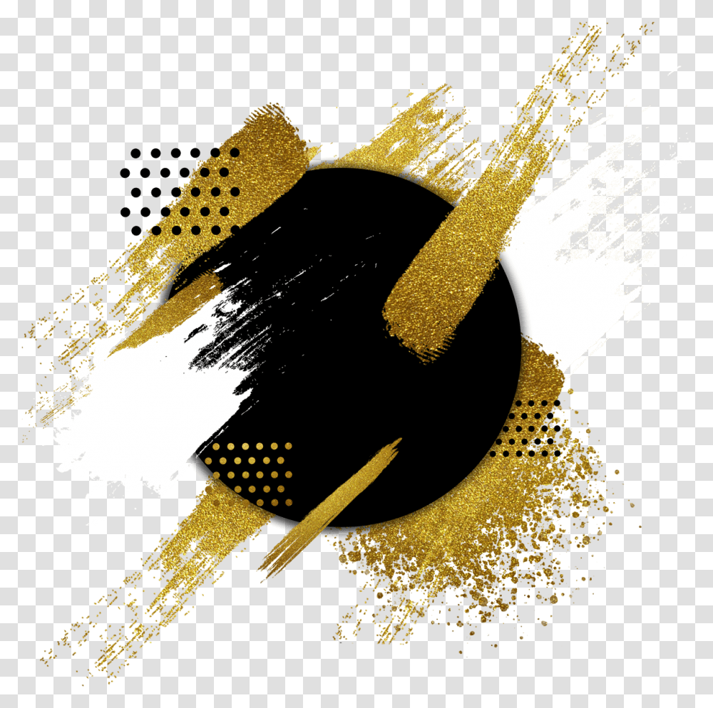 Geometric Gold Paint Sticker By Candace Kee Gold, Animal, Cross, Brush, Tool Transparent Png