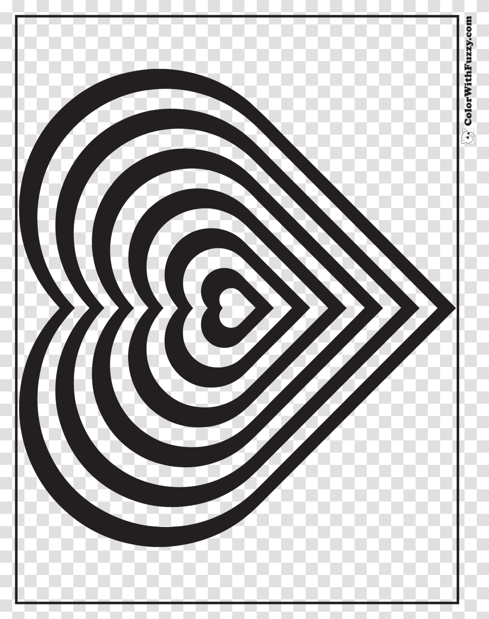 Geometric Heart Coloring, Rug, Spiral, Coil Transparent Png