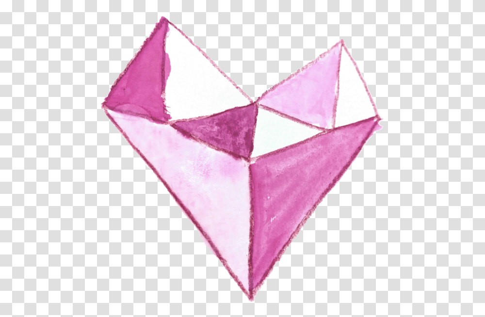 Geometric Heart Watercolor Painting Origami, Paper, Triangle Transparent Png