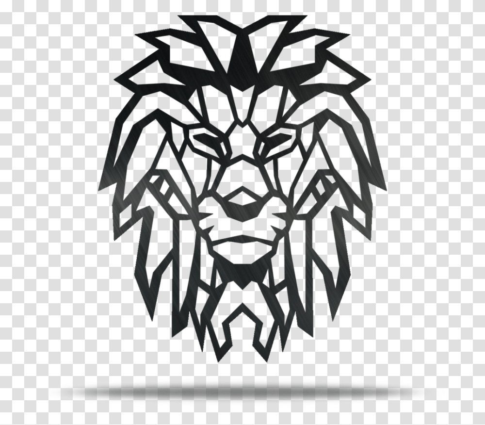 Geometric Lion Metal Wall Art 2d Art 3d Print, Emblem, Stencil Transparent Png