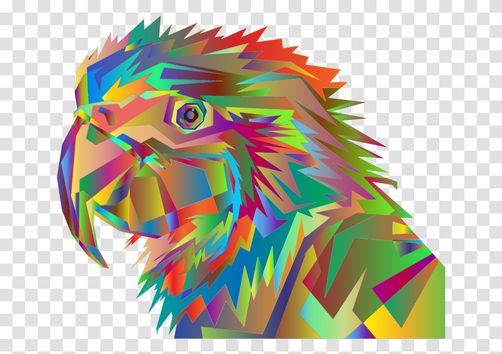 Geometric Parrot Pop Art By Rizkydwi123 Surreal Graphic Design Parrot, Pattern, Modern Art, Animal Transparent Png