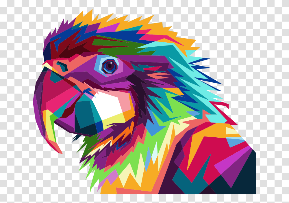 Geometric Parrot Pop Art By Rizkydwi123 Wpap Animal Art, Modern Art, Dye, Carnival Transparent Png