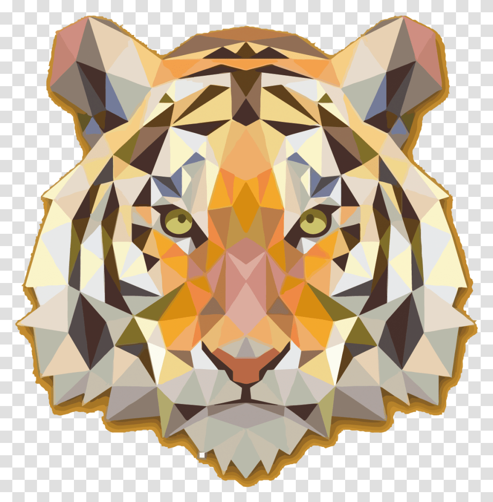 Geometric Tiger, Crystal, Paper, Diamond, Gemstone Transparent Png