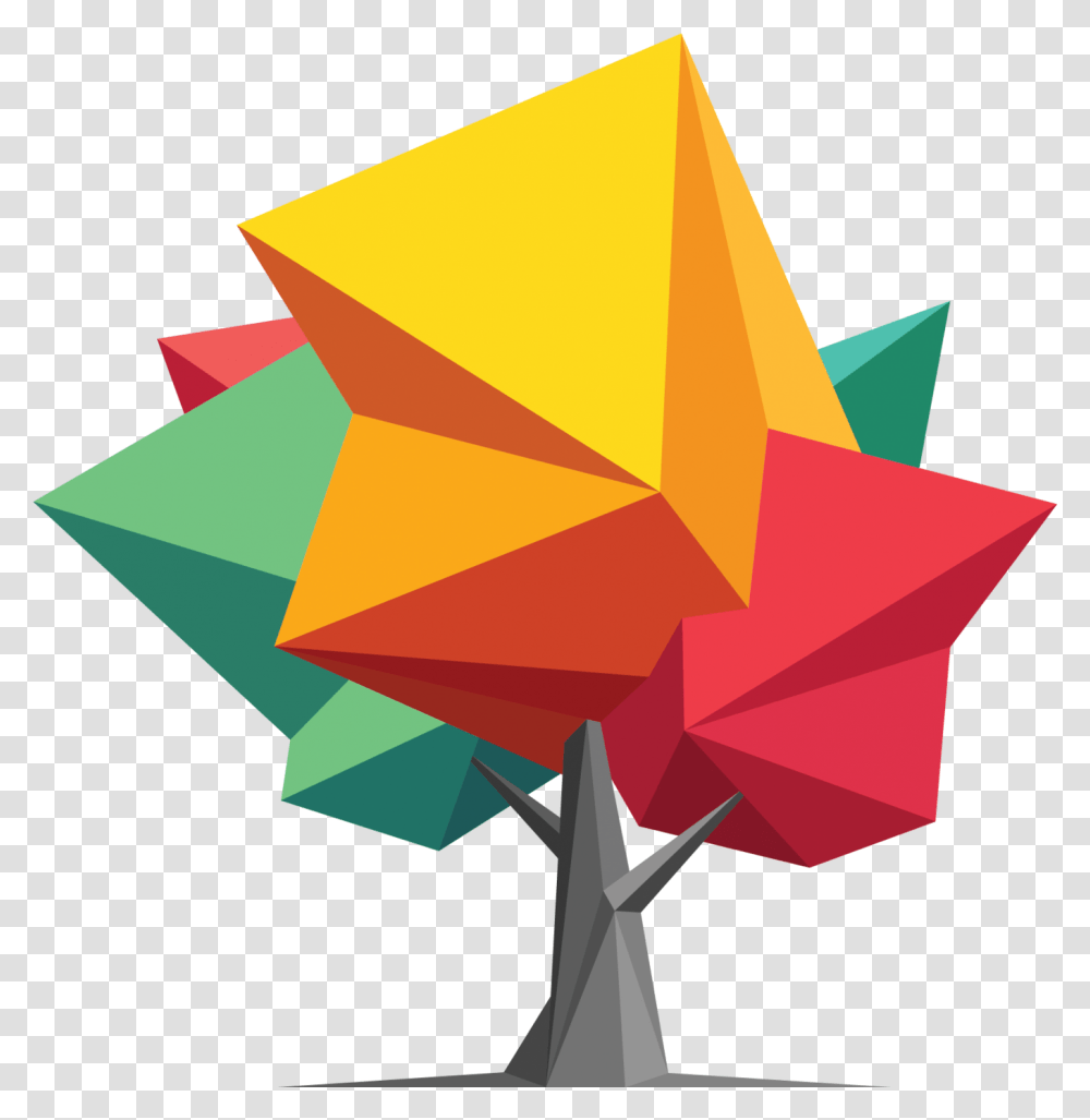 Geometric Trees Polygon Art Low Poly, Origami, Paper, Symbol Transparent Png