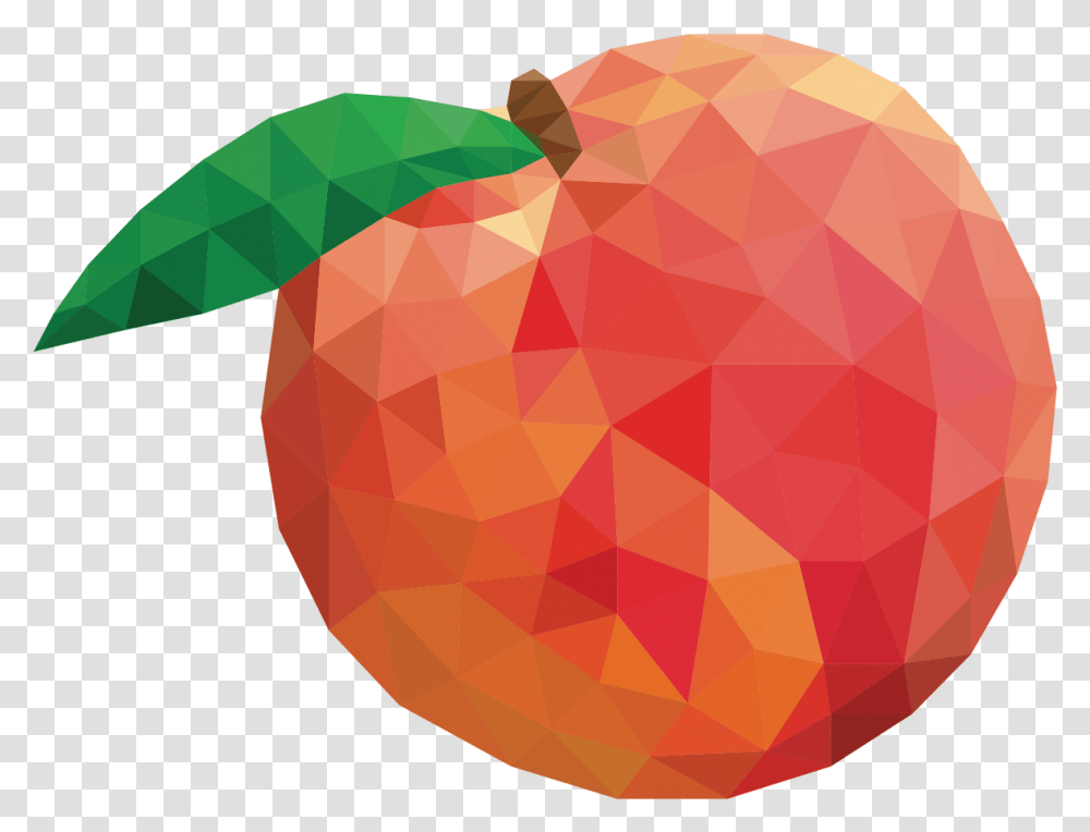 Geometric Vector Apple Imp Peach, Plant, Fruit, Food, Diamond Transparent Png