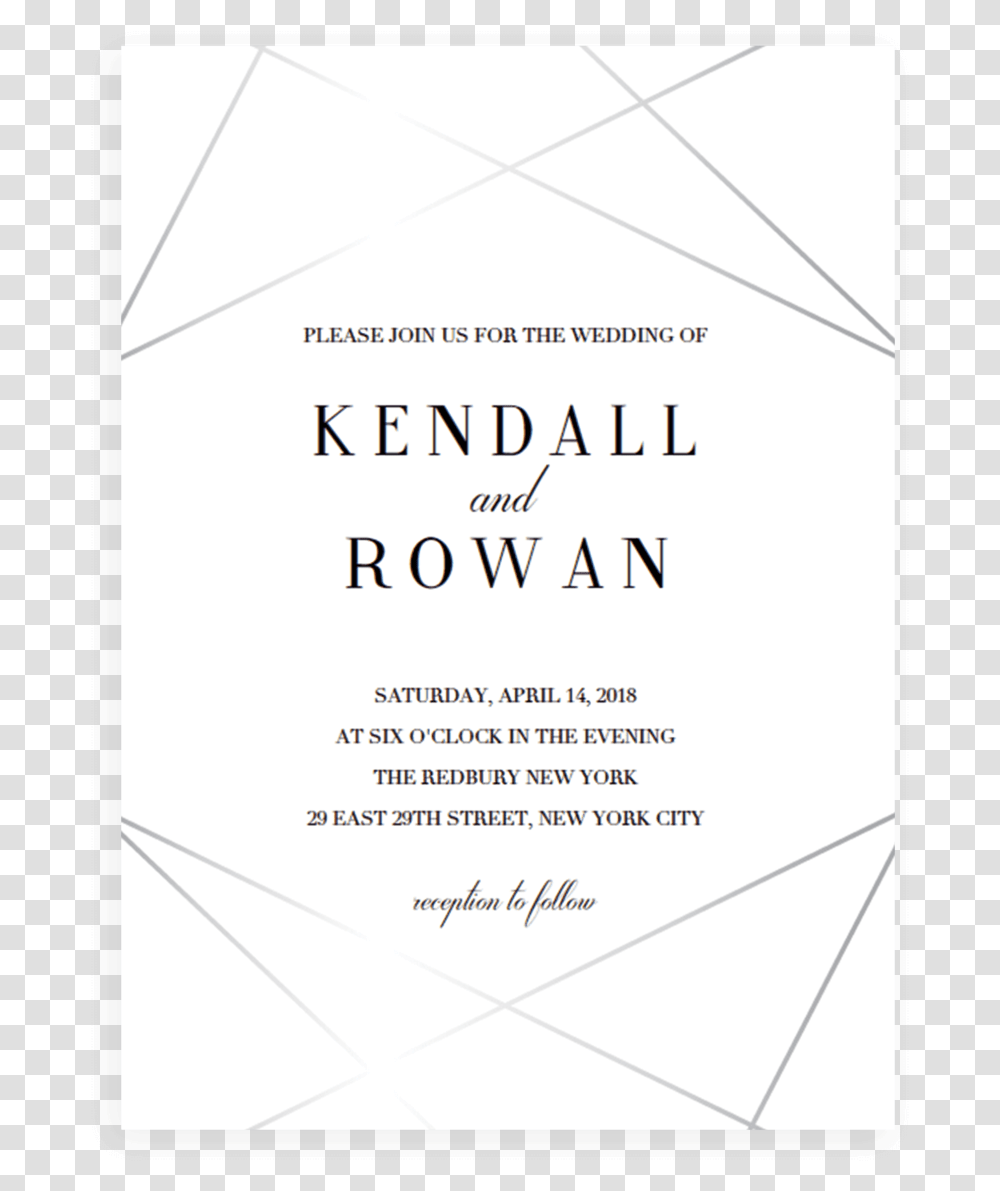 Geometric Wedding Invitation Template Silver Lines Jean Eve, Flyer, Poster, Paper, Advertisement Transparent Png
