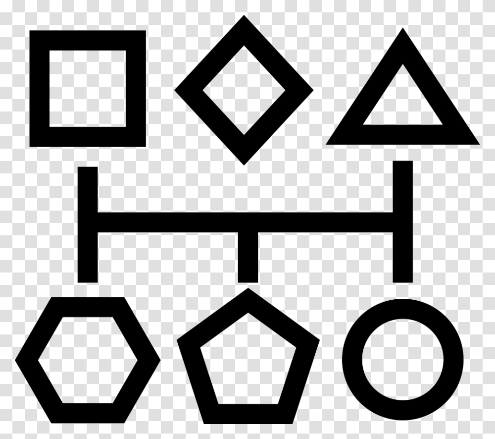 Geometrical Basic Shapes Outlines In A Graphic Connected Scheme Icons, Number, Stencil Transparent Png