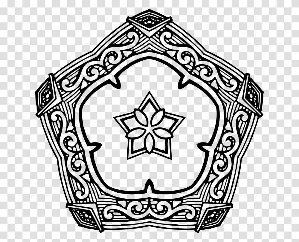 Geometry Ornament Pentagon Coloring Book Shape, Gray, World Of Warcraft Transparent Png