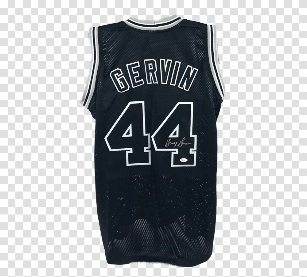 George Gervin Autograph Custom San Antonio Spurs Jersey Iceman Jsa Coa 3 Sleeveless, Clothing, Apparel, Shirt, Text Transparent Png